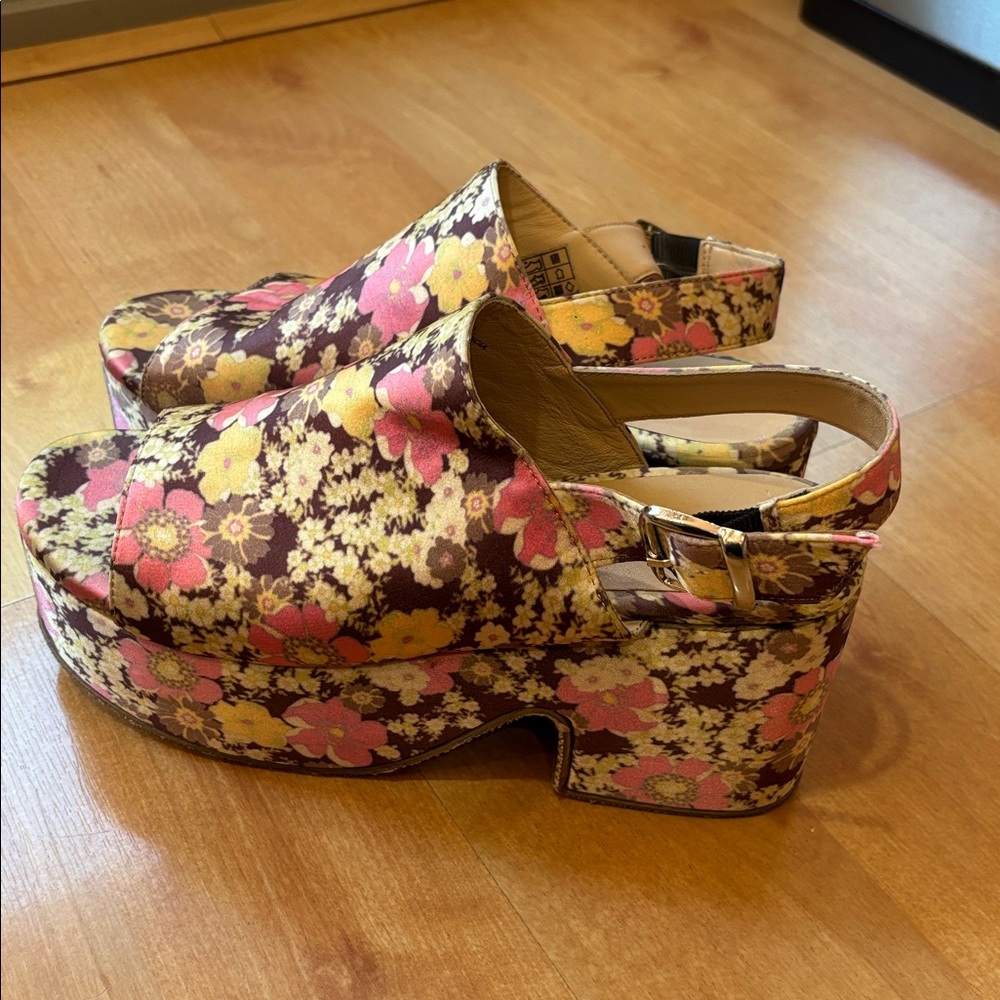 Free People Floral Nicola Platform Slingback Sandal 9 - Picture 4 of 9